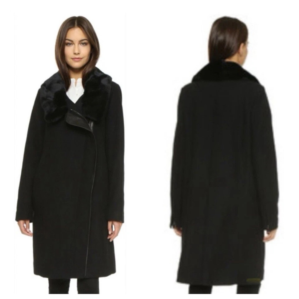 Vince wool & fur collar coat